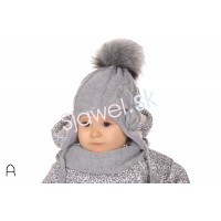 Detské čiapky zimné - dievčenské + šálik - model - 780